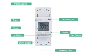 ADL200 C MID CE Certified Smart Din Rail Single Phase 3*220 240V 10 80A Class 1 Accuracy KWh Energy Meter Multi Rate RS485