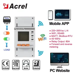 ADL200 NK WF Wireless Single Phase 60A WIFI Remote Switch On/Off Prepaid Energy Meter CE Certified LCD