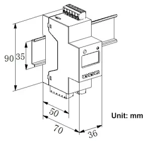ADW310 Single Phase DIN Rail Meter RS485/WiFi Modbus with Split Core CT 100A Dia.24mm for Building Energy Management