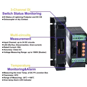 AGF M24T P3 24 Channel DC 0~20A 3 Module String Centralized Solar Power Plant Smart Energy Meter for Maintenance