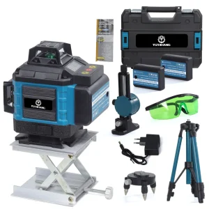 AGL115 4D 16 Lines Rotary Green Laser Level Automatic Laser Levels with DIY Tripod for Easy Use