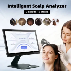 AI Smart Scalp Microscope Analyzer 200x Magnification Digital Display Bluetooth USB WiFi Enabled for Professional Hair Home