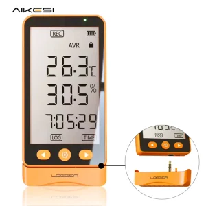AIKESI GSP 80S Warehouse Temperature Humidity Recorder Real Time Data Logging LED Alarm OEM ODM 0.1 0.1%RH Resolution 99990