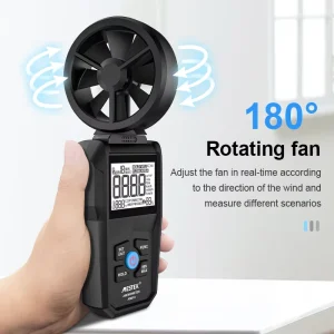 AM610 Digital Wind Anemometer Air Flow Meter for Wind Speed Temperature Meter Anemometer Wind Anemometer Humidity Meter