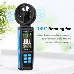 AM620 Auto Testing Mini Size Digital Anemometer 0.8-30m/s Airometer Wind Gauge Air Temperature Wind Speed Meter