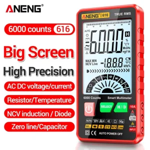 ANENG 616 Large Screen Backlight 6000 Counts Intelligent Multimeter High-precision Portable Digital Display Instrument