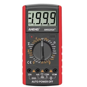 ANENG AN9205A+ Red Digital Multimeter AC DC Voltage Current Meter With Resistance Diode and Continuity Tester