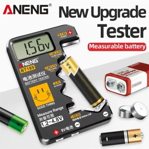 ANENG BT189 Black Digital Battery Tester for AA AAA C D 9V Button Cell & Lithium Batteries