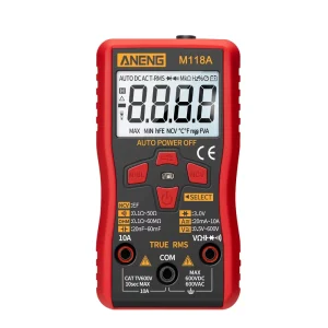 ANENG M118A Mini Digital Multimeter Auto True RMS 6000 Count Data Hold Flashlight 600V AC/DC 10A 0.01%+1 Accuracy