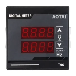 AOTAI T96 VHZ 4-Digit LED Voltage Frequency Dual Display Single Phase Panel Meters AC50-500V 1% PVC Operating Temp