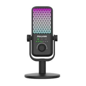 ARS 60 Multi-functional Gaming Microphone Noise Cancellation Monitor Mix Condenser Desktop RGB Mic for PC