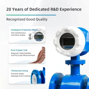 Acid Alkali Resistant DN500 Liquid Flow Meter for Chemical Slurry Hastelloy Electrode Pulse