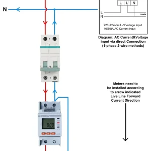 Acrel ADL200 NK 60A AC Direct Connect RS485 WiFi Acrel IOT Single Phase Built in Relay Smart Energy Meter for Power Consumption