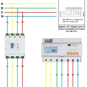 Acrel ADL300 EY Three Phase Billing Postpaid Max 80A 3P4W Inside RS485 Switch Control Power Meter for Postpaid Electricity Using
