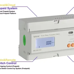 Acrel ADL300 EYNK 4G Wireless Three Phase Billing Postpaid Max 80A 3P4W RS485 Switch Control Power Meter for Billing System