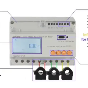 Acrel ADL3000 E CTC Standard with 3 Split Core Open Type 100A Input CT Three Phase Energy Meter with Modbus RTU