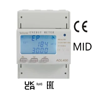 Acrel ADL400 3 Phase Din Rail Energy Meter With RS485 Modbus 3*1 1A CT Input With MID and CE Marking Bidirectional Measurement
