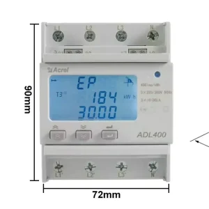 Acrel ADL400 D Direct Input 100A Din Rail Three Phase Full Parameter Monitoring LCD Display Smart Energy Meter with Modbus RTU