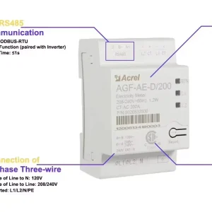 Acrel AGF AE D200 Single Phase Zero export Solar PV 200A CT Input Bi directional Energy Monitoring Smart Meter for Solar