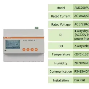 Acrel AMC200L 4E3 4 Channel Multi circuit AC Electrical Power Measurement LCD Energy Kwh Din Rail Meter with RS485