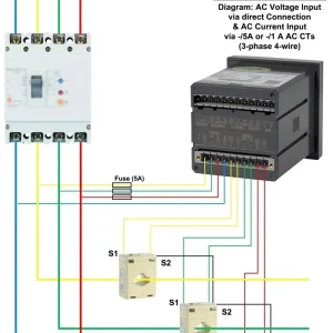 Acrel AMC96L E4 KC Cut out 88*88 PT CT Programmable LCD Multi function Energy Power Meter for Power Distribution Monitoring