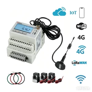 Acrel Three Phase ADW300-4GHW IoT 4G Din Rail Energy Smart Meter for Scada System for Factory Renovation