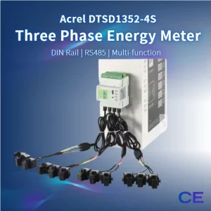 Acrel Three Phase Energy Meter DTSD1352 4S DIN Rail Power Meter RS485 Modbus for Energy Monitoring System