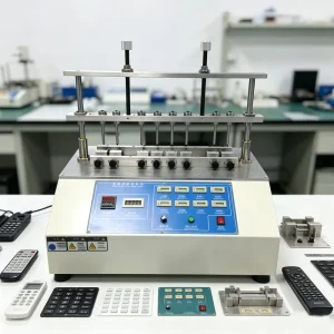 Adjustable 0 60mm Stroke Button Durability Test Equipment With Conductive Break Auto Stop Function