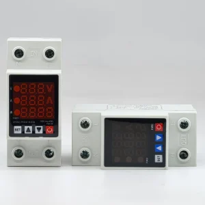 Adjustable 63A AC 110V 220V Over Under Voltage Protective Device 3 In1 Current and Kwh Energy Meter Mini Copper Energy Monitor
