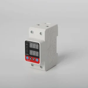 Adjustable Over Under Voltage Current Protector Single Phase DIN Rail Digital Display V A Meter Auto Recovery 220V 2P