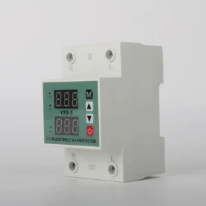 Adjustable Over Under Voltage Protector Single Phase DIN Rail Digital Display Voltage Current Meter Auto Recovery 220V