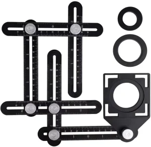 Adjustable Tile Measuring Ruler 6 Folding Ruler Universal Tile Hole Locator for Tile Punch Positioning