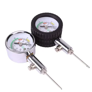Air Pressure Gauge Balls Built-in Release Valve Accurate Dual Scale PSI/Bar Metal Barometer Training Use Model KSE-006G