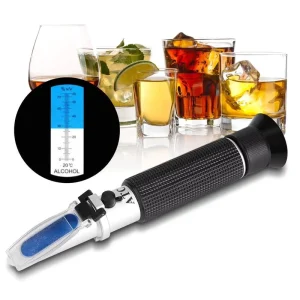 Alcohol Refractometer 80% for Spirit Alcohol Volume Percent Measurement with Auto Temp Compensation (ATC)