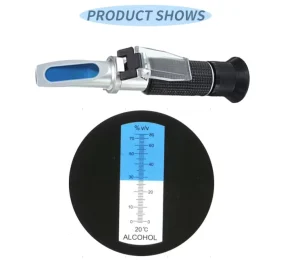 Alcohol Refractometer for Spirit Alcohol Volume Percent Measurement Pure Aluminium Styles