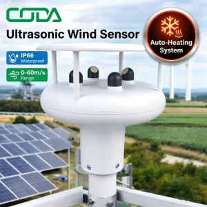 Anti Corrosion Ultrasonic Anemometer IP66 ABA Material Prevents Rust & Freezing for Photovoltaic Grid