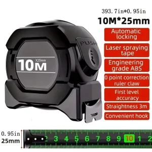 Anti Drop Household Metric Tape Measure 10m High Precision ABS Stainless Steel Automatic Return High Visibility Blade