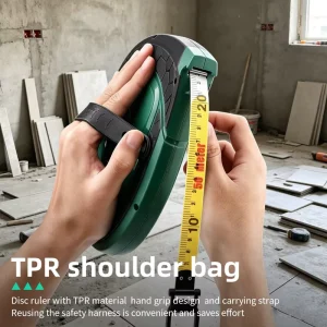 Anti-drop ABS Fiberglass Tape Measure Foldable Handle Industrial Construction Survey Measuring Tape
