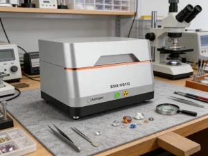 Aurispec Maximum Power Benchtop Vacuum XRF Spectrometer EDX V61G Amptek SDD Detector 0 50eV Spectral Bandwidth Gemstone Analyzer