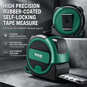 Auto Lock Steel Measuring Tape Anti fall Rubber Coated Shell Precise Zero Hook Tape Measure for Builders