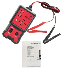 Auto Relay Tester for 12V Durable Universal Fitment Car Diagnostic Tool with Red & Black Battery Clips 4 Pin 5 Pin Relays