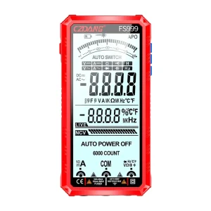 Auto-ranging NCV Test Live Line Test Data Hold Auto Power Off 6000 Counts Digital Multimeter with 5.0” Super Full LCD Screen