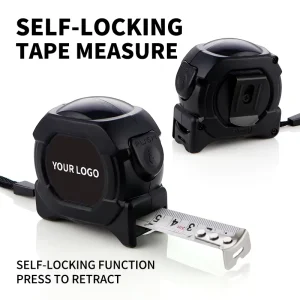 Automatic Lock Laser-Coded Fluorescent Waterproof Steel Tape Measure Metric Inch with Custom Logo
