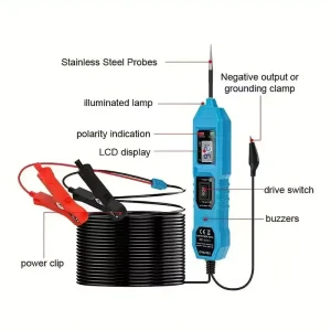 Automotive Battery Tester LCD Display Cars Diagnostic Tool for Electrical System Power Switch Testing