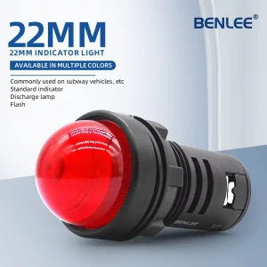 BENLEE 22MM Screw Type LED Indicator Light AC DC 12V 24V 110V 220V Made of Durable Plastic