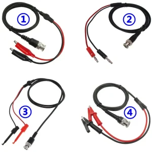 BNC Male to Dual 4mm Banana Plug Stackable Test Lead Probe 120mm Test Lead Cable Crocodile Clip Wire for Instrument Testing
