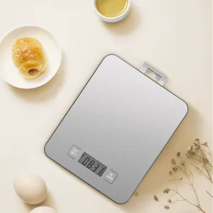 BSCI 15kg Digital Silver Stainless Steel Kitchen Food Weighing Scale OEM Laser Logo Factory Price