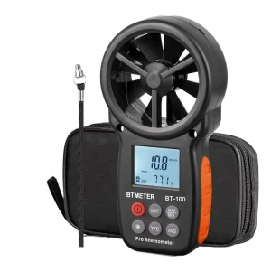 BT 100 Handheld Anemometer Digital Wind Speed Temperature Meter CFM Air Flow Velocity Tester Plastic -40-100 Resolution 0.1
