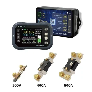 BT 100A/400A/600A RV Battery Monitor Power Measuring Instrument with Shunt Current Battery Coulomb Ammeter Display