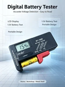 BT168D LCD Digital Universal Battery Tester Checker for 1.5V 9V AA AAA C D Button Cells
